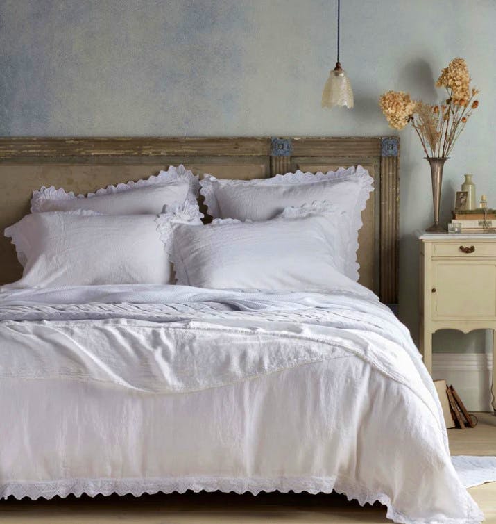 Secret Linen Store White Violet 100% Linen Duvet Cover, NOW £130.50