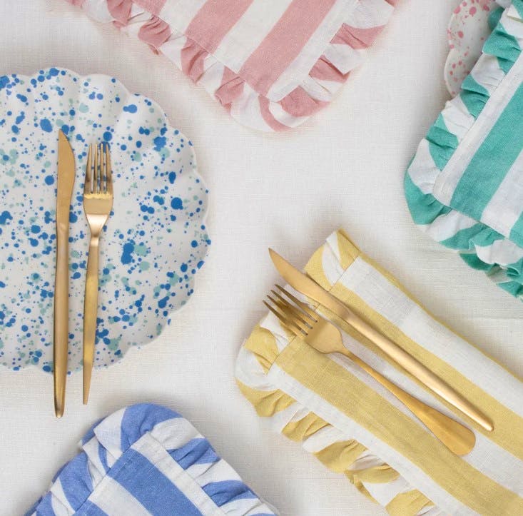 Meri Meri Stripe Ruffle Fabric Napkins (x 4), £55