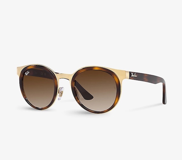 Ray Ban RB3710 Bonnie Round-Frame Tortoiseshell Metal Sunglasses, £156
