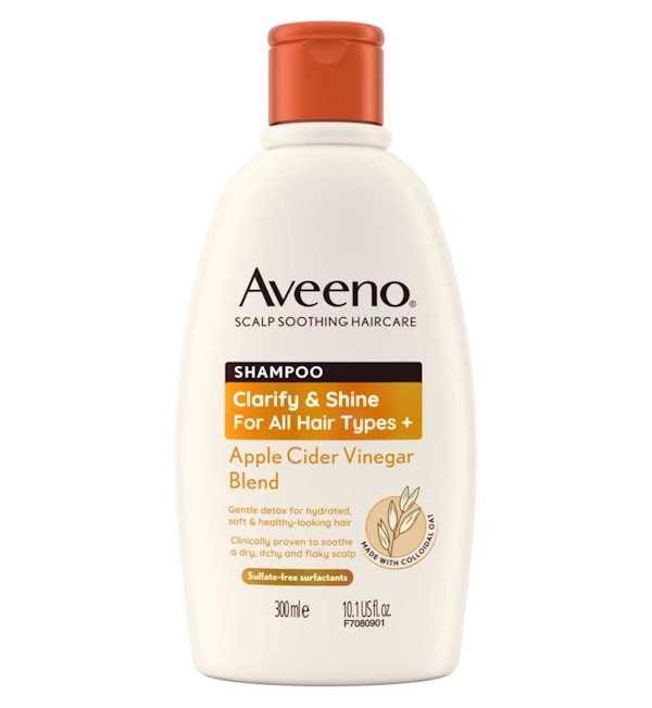 Aveeno Haircare Clarify And Shine+ Apple Cider Vinegar Shampoo 300ml 