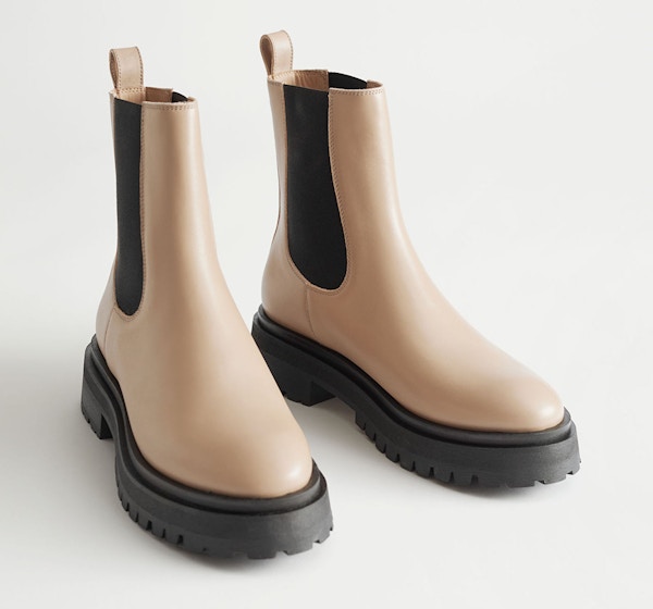 Chunky Leather Chelsea Boots 