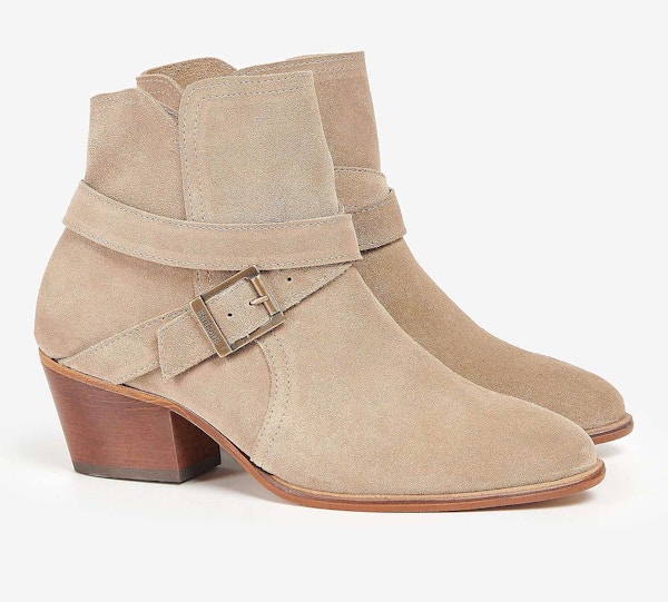 Barbour Nives Suede Ankle Boots, Taupe 