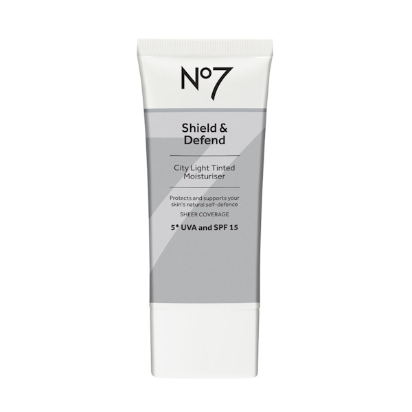 Best For: City Slickers Looking For Colour And Skin Protection No. 7 Shield + Defend City Light Tinted Moisturiser, £14