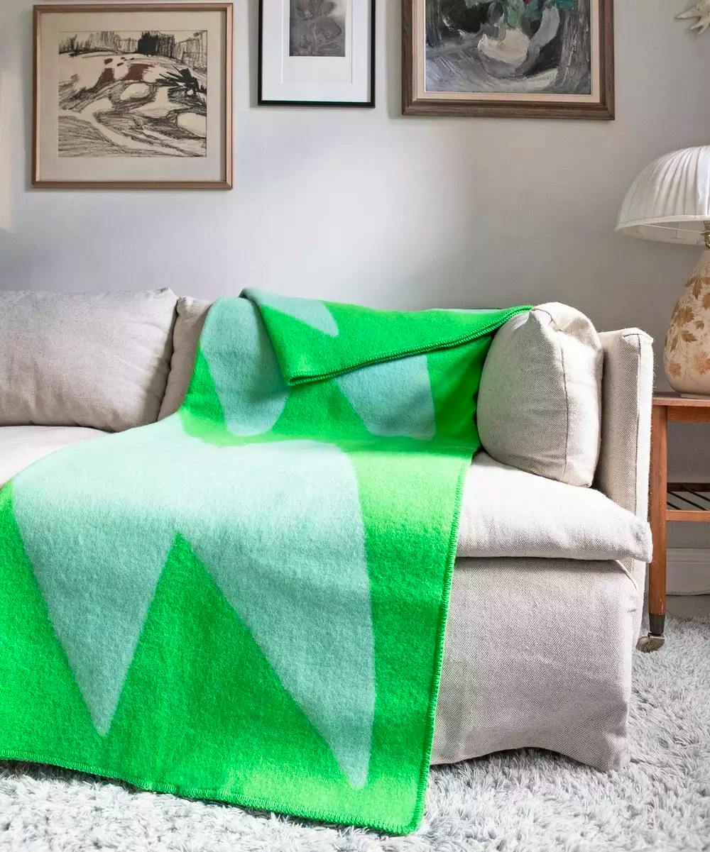 Brita Sweden Flash Pistachio Wool Blanket, £155