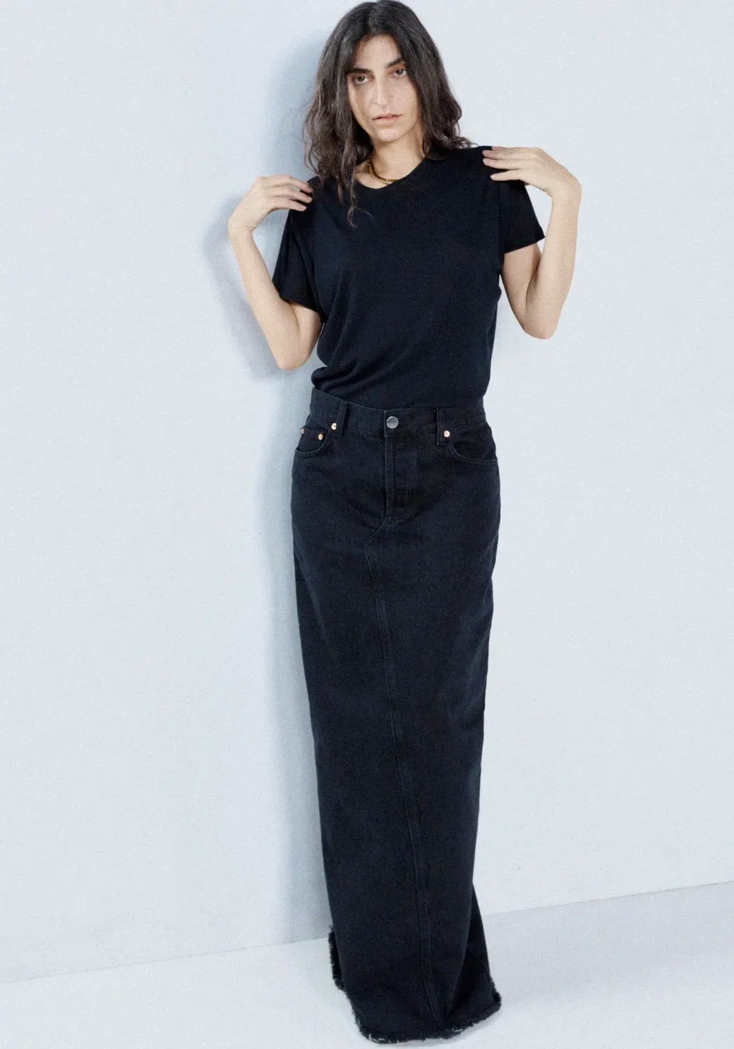 Raey Organic Denim Maxi Skirt, £165