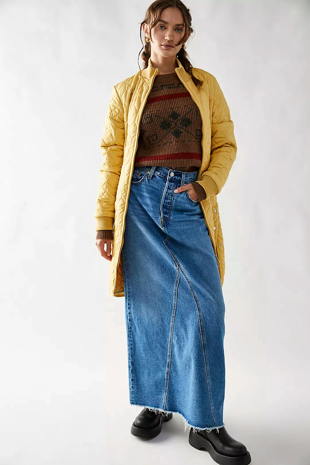 Free People Levis Iconic Maxi Skirt, £88