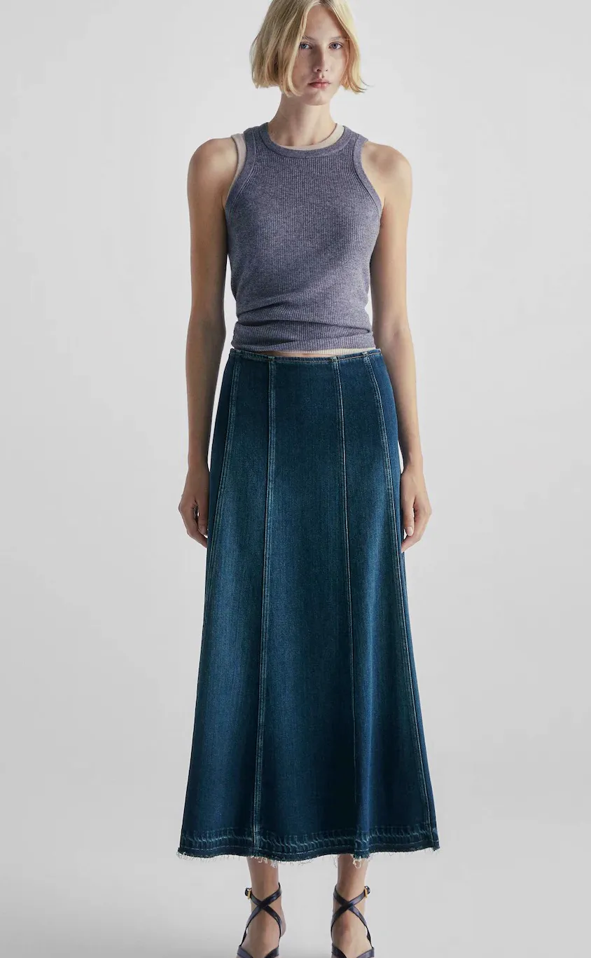 Massimo Dutti Denim Midi Skirt, £70
