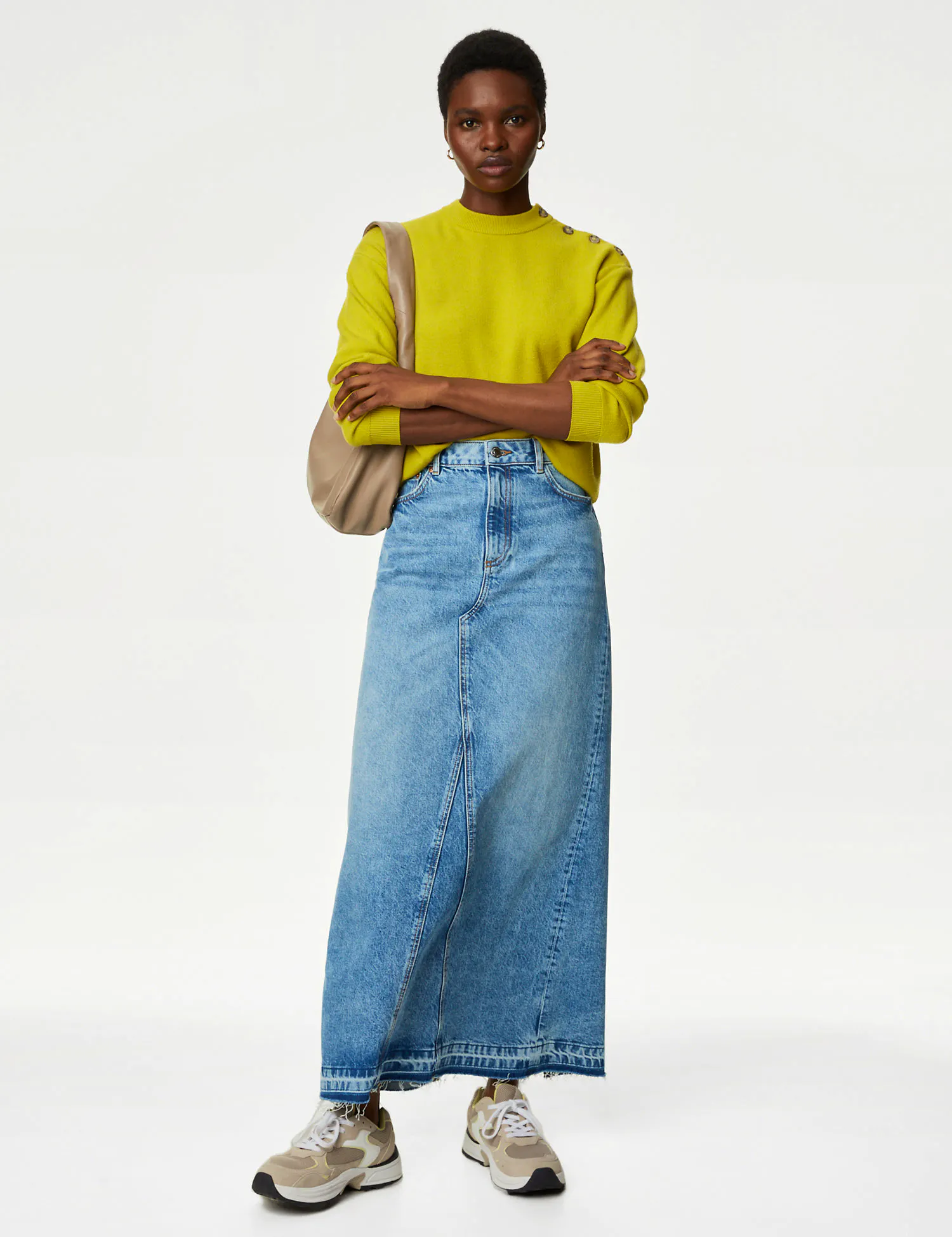 M&S Denim Maxi Skirt, £39.50