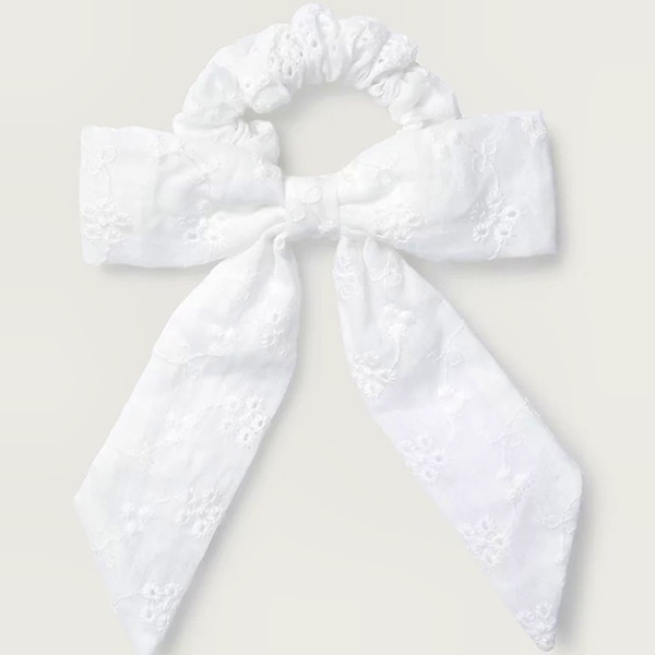 The White Company Broderie Bow Scrunchie, £8