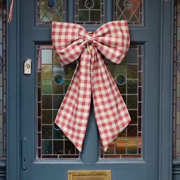 Straw London Giant Gingham Bow, £135