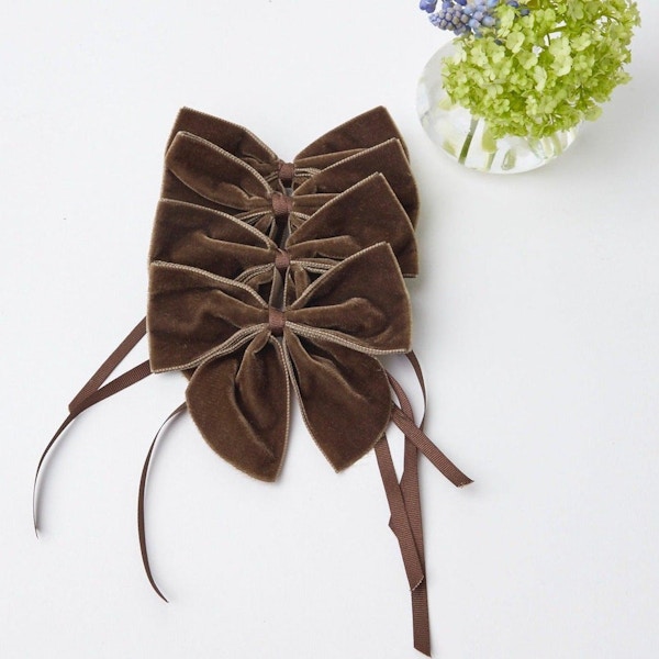 Mrs Alice Chocolate Brown Napkin Bows, Set of 6, £28