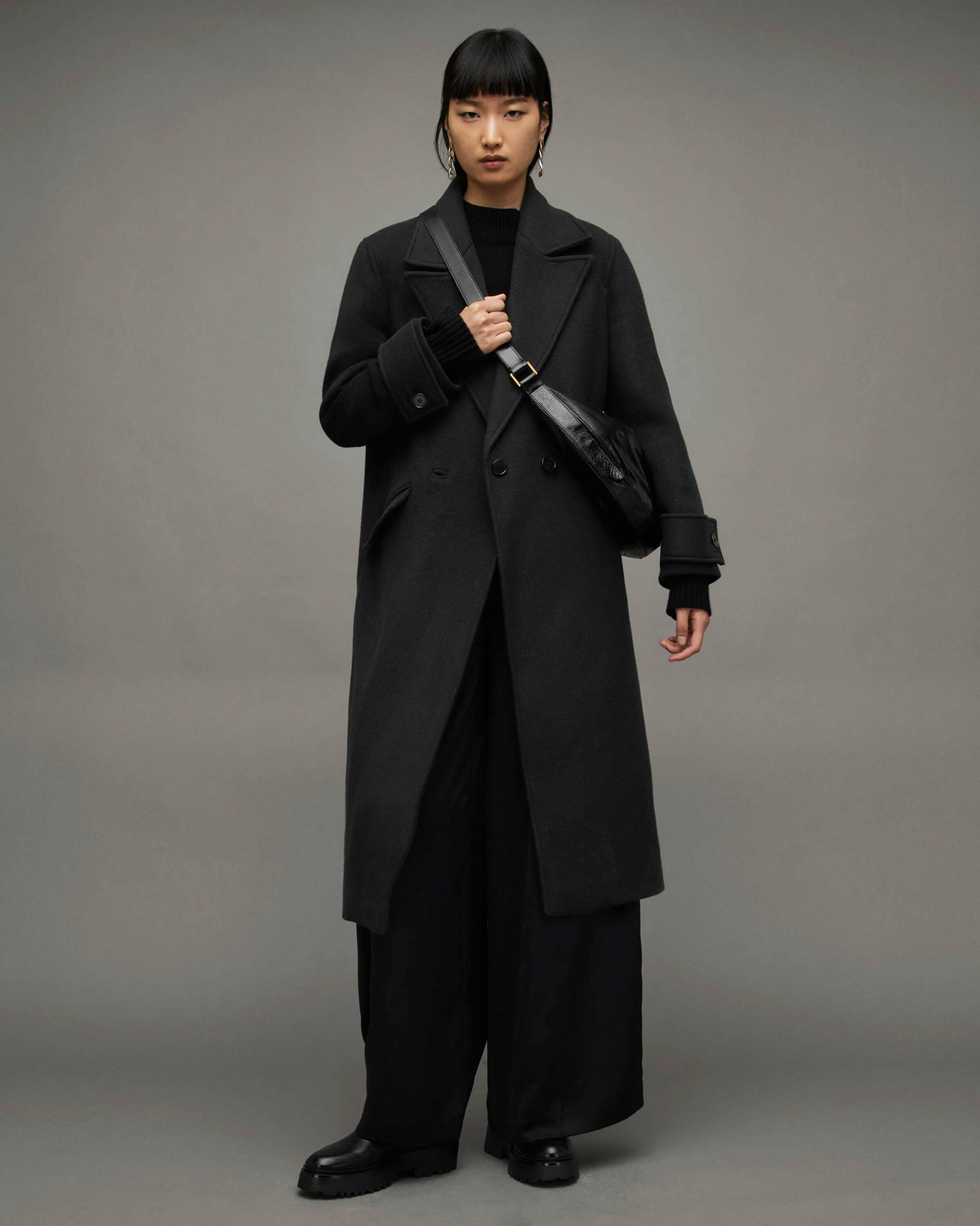 All Saints Mabel Double Breasted Longline Coat, £359