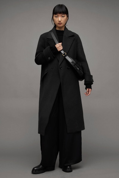 All Saints Mabel Double Breasted Longline Coat, £359