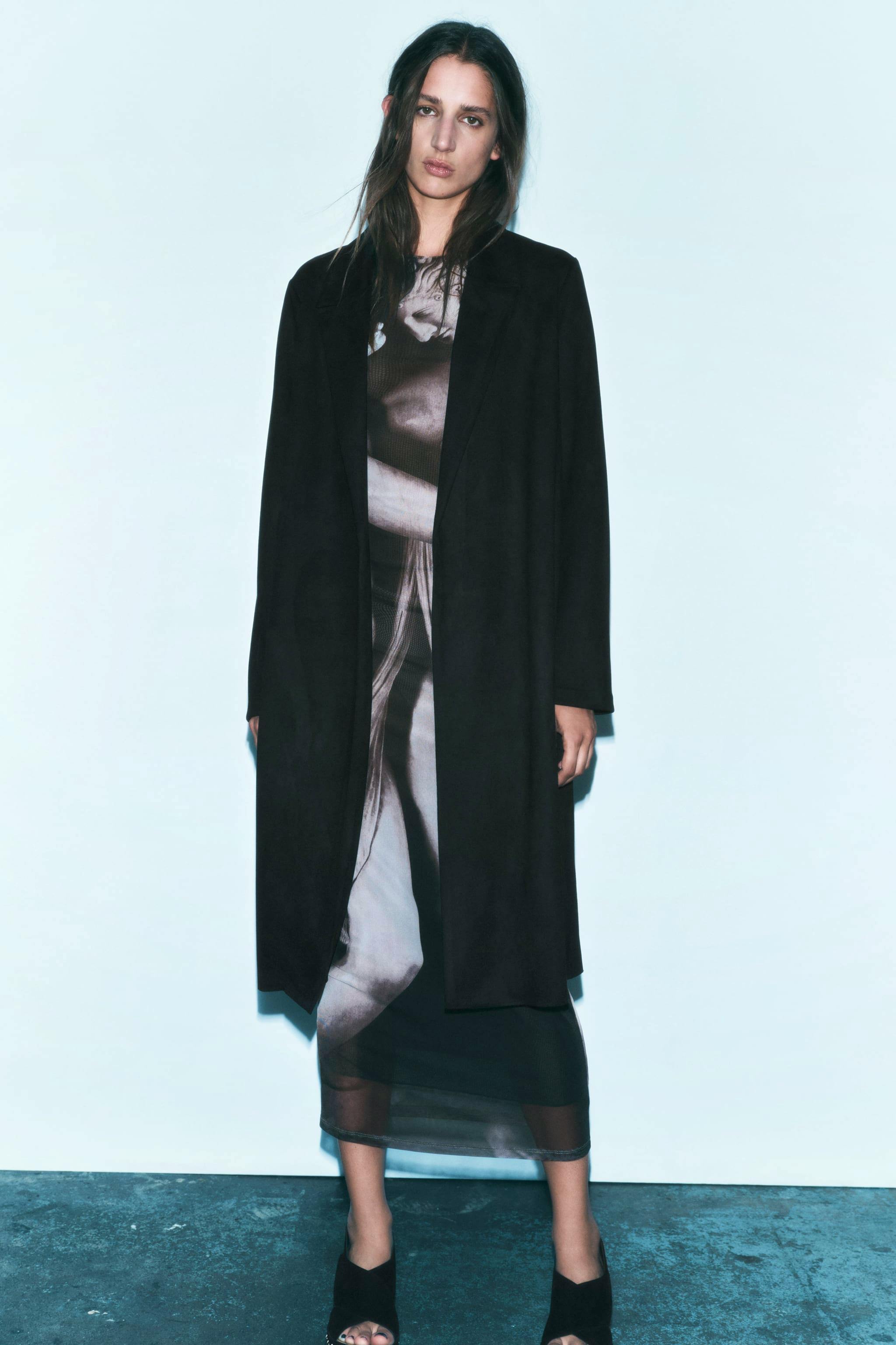 Zara Faux Suede Coat, £49.99