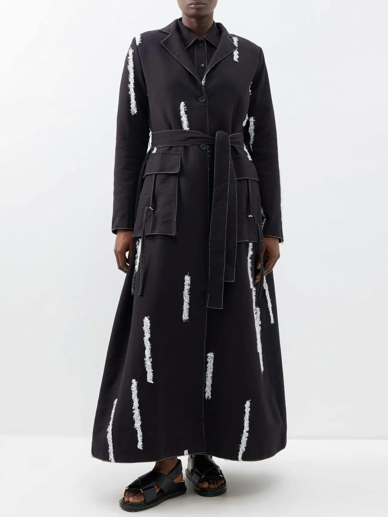 Lovebirds Fringe-Trim Wool Belted Coat, £650