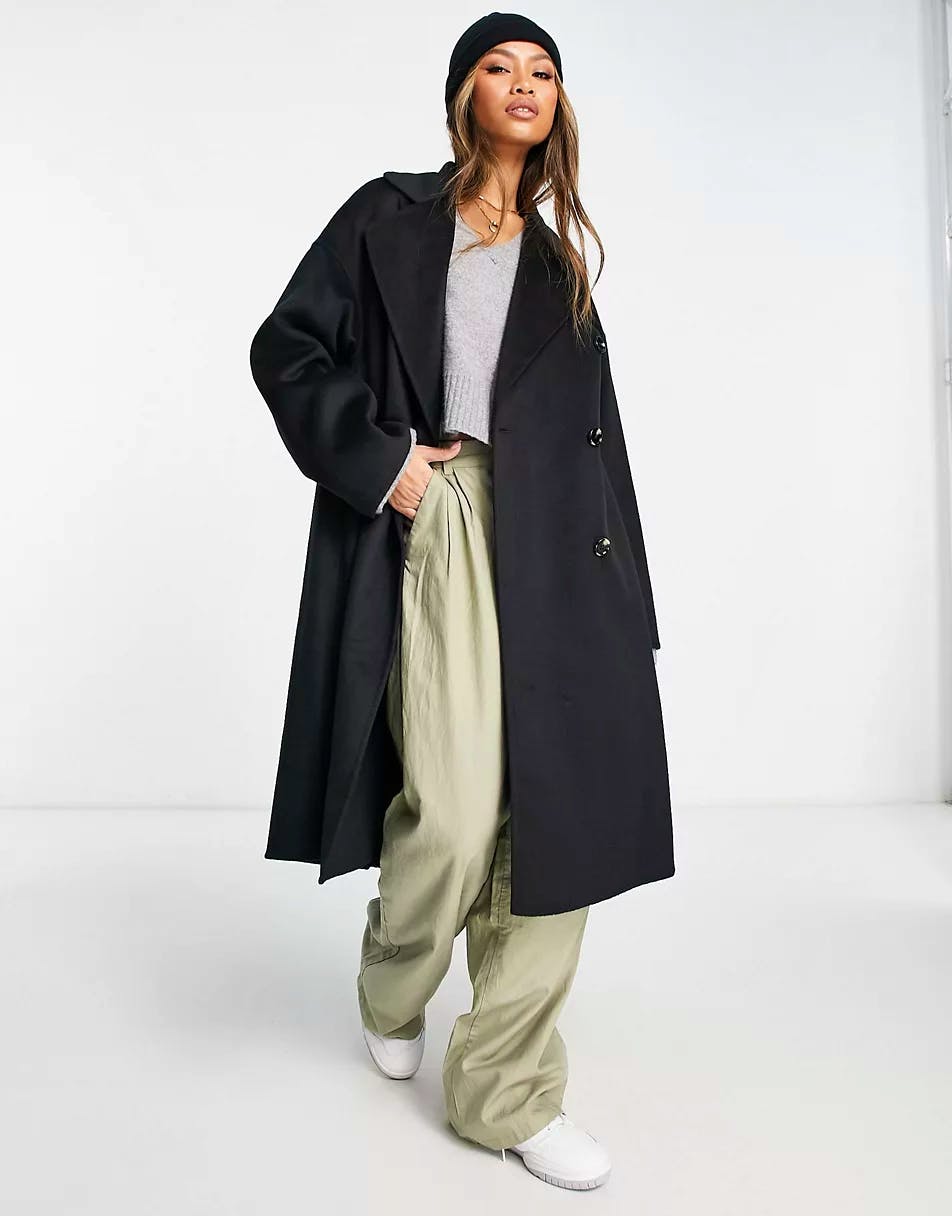 Mango Longline Formal Coat In Black, NOW £77