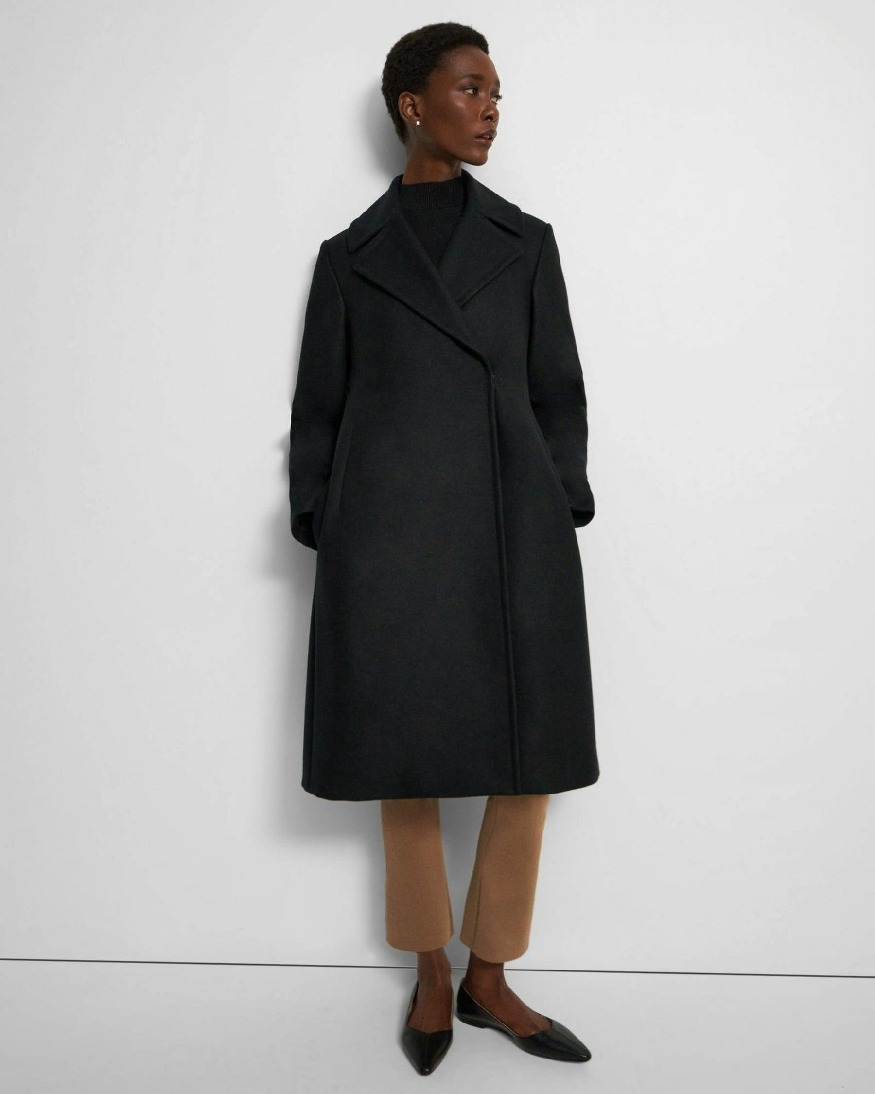 Theory Sculpted Coat In Recycled Wool, NOW £300