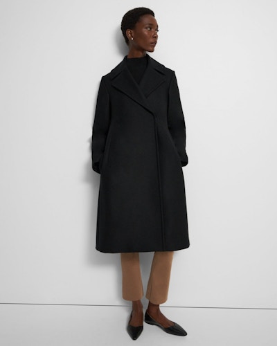 Theory Sculpted Coat In Recycled Wool, NOW £300
