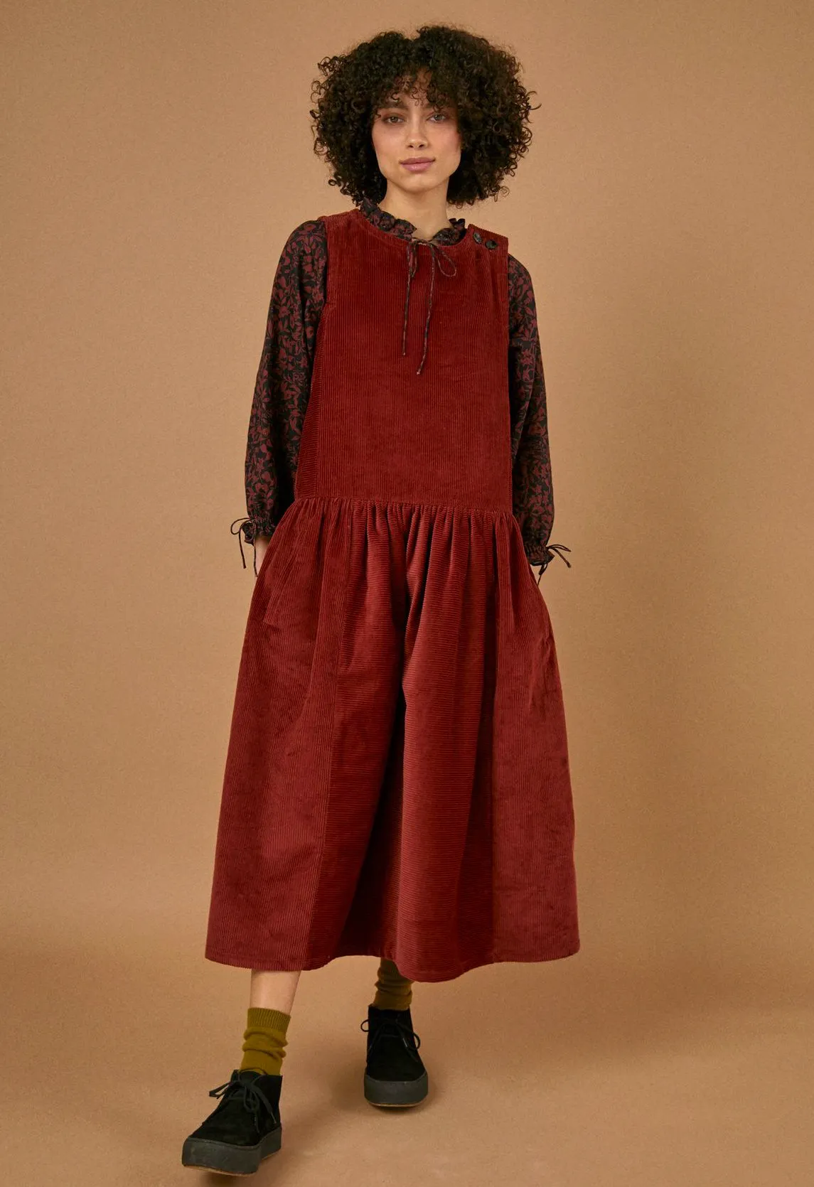 Sideline Clothing Swift Pinafore Rust Cord, £220
