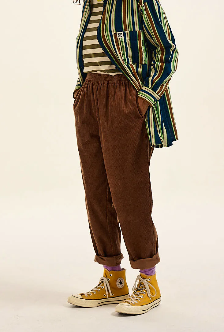 Lucy & Yak Billie Trousers: Organic Corduroy - Oak Brown, £56