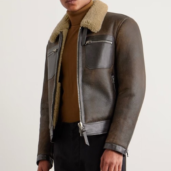 Tom Ford, Shearling-Trimmed Leather Jacket, £8,390 What chap could possibly resist an aviator jacket, especially one so beautifully made as this knock-out example by Tom Ford, in all its dark brown leather and shearling glory?