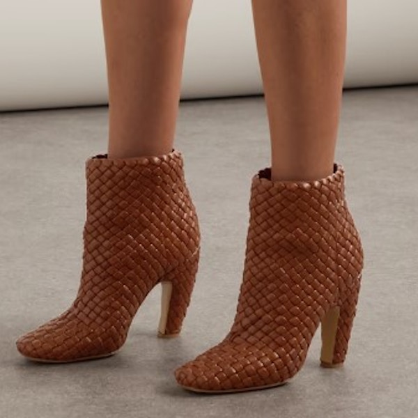Bottega Veneta, Mini Lido Intrecciato Leather Ankle Boots, £2,800 Handwoven in Italy, Bottega Veneta’s ‘Mini Lido’ ankle boots are butter soft yet pleasingly sculptural. Perfect with trousers and midi-length skirts and dresses alike.
