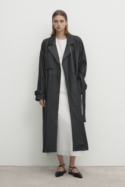 Massimo Dutti Leather Trench, £599