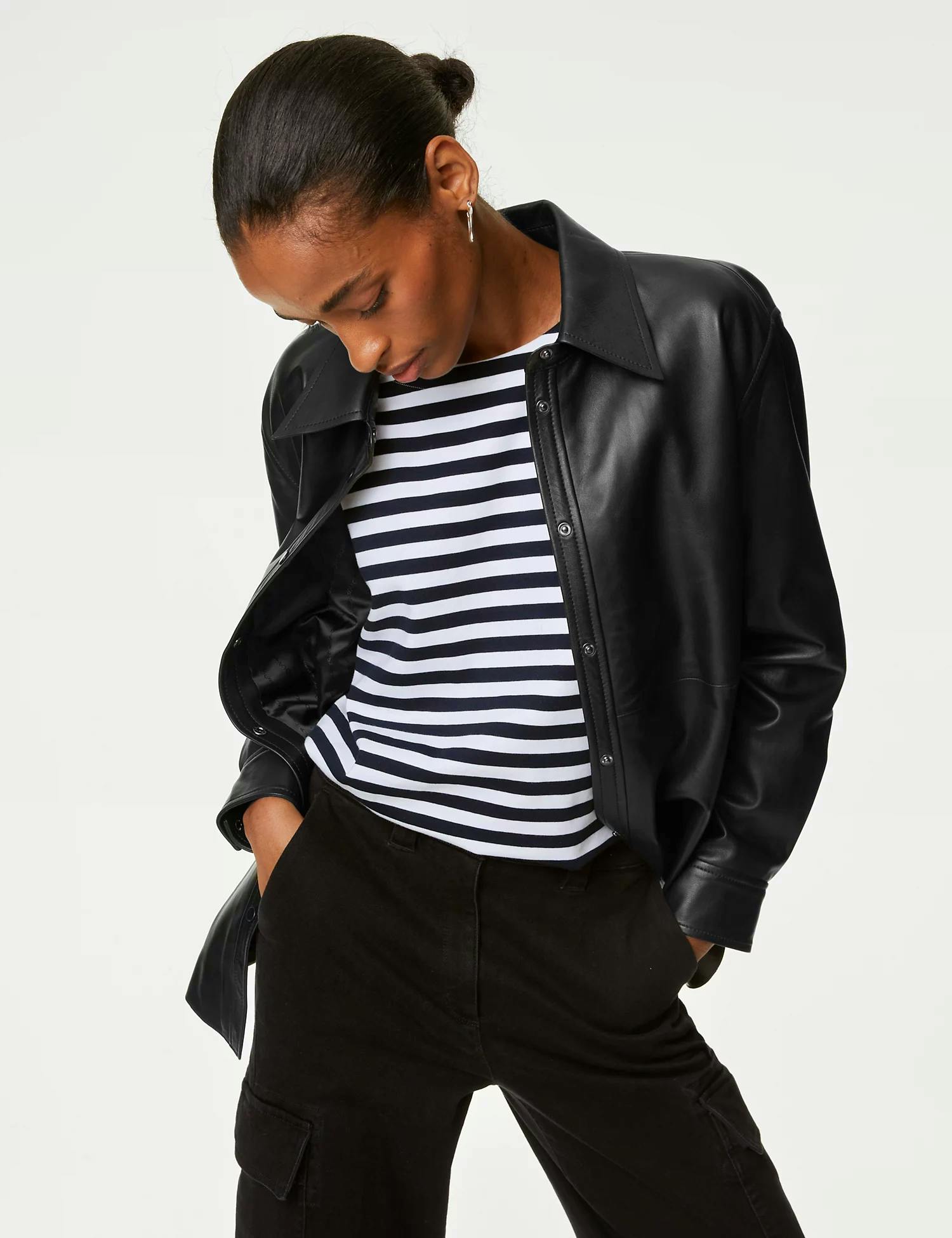 M&S Leather Shirt, £179