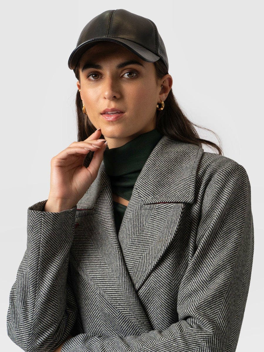 Saint + Sofia Leather Baseball Cap, £99