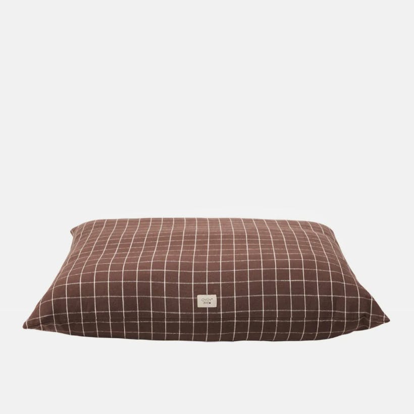 Daylesford Brown Checked Dog Cushion, £65 - £85