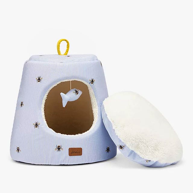 John Lewis Joules Ticking Bee Print Cat Hideaway, £39.99