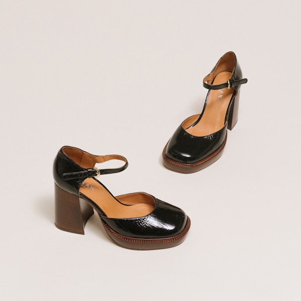 PLATFORM MARY JANES WITH ANKLE STRAP 