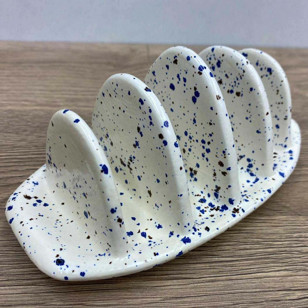 Peter Bowen Art Toast Rack Speckled Blue Glaze, £38