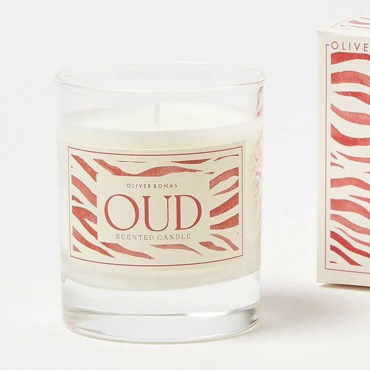 Oliver Bonas Leather & Oud Candle, £22.50