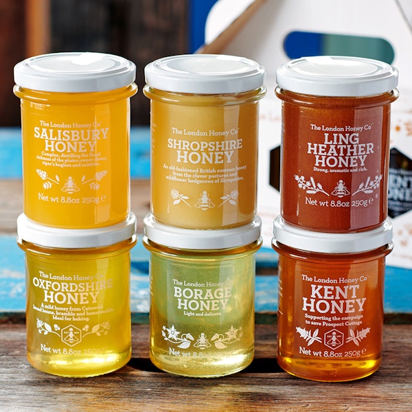 The London Honey Company British Honey Hamper, 6 Jars, Pure & Natural Honey, £45