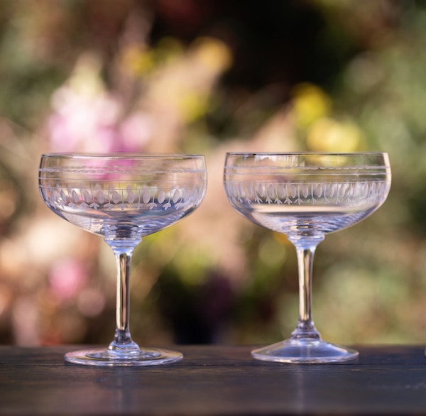 The Vintage List Four Crystal Cocktail Glasses with Ovals Design, £58