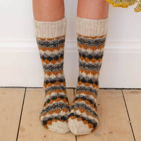 Not On The High Street Hand Knitted Wool Socks, £32
