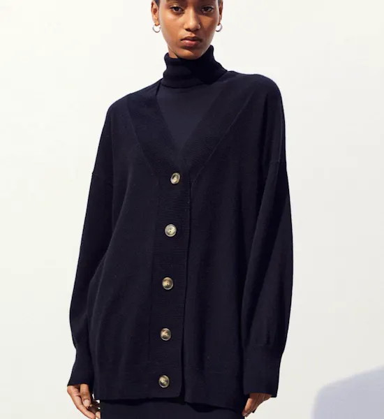 Fine- Knit Cashmere Cardigan