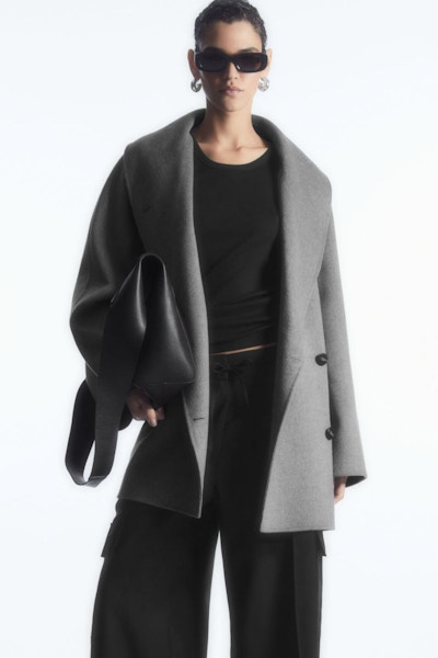Oversized Shawl-Collar Wool Jacket £180