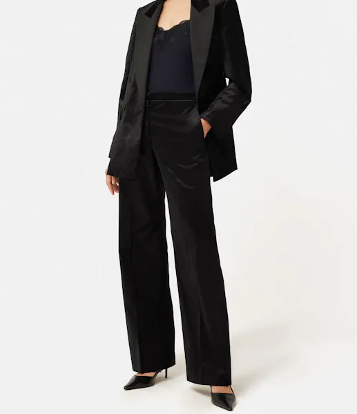 Velvet Wide Leg Trouser