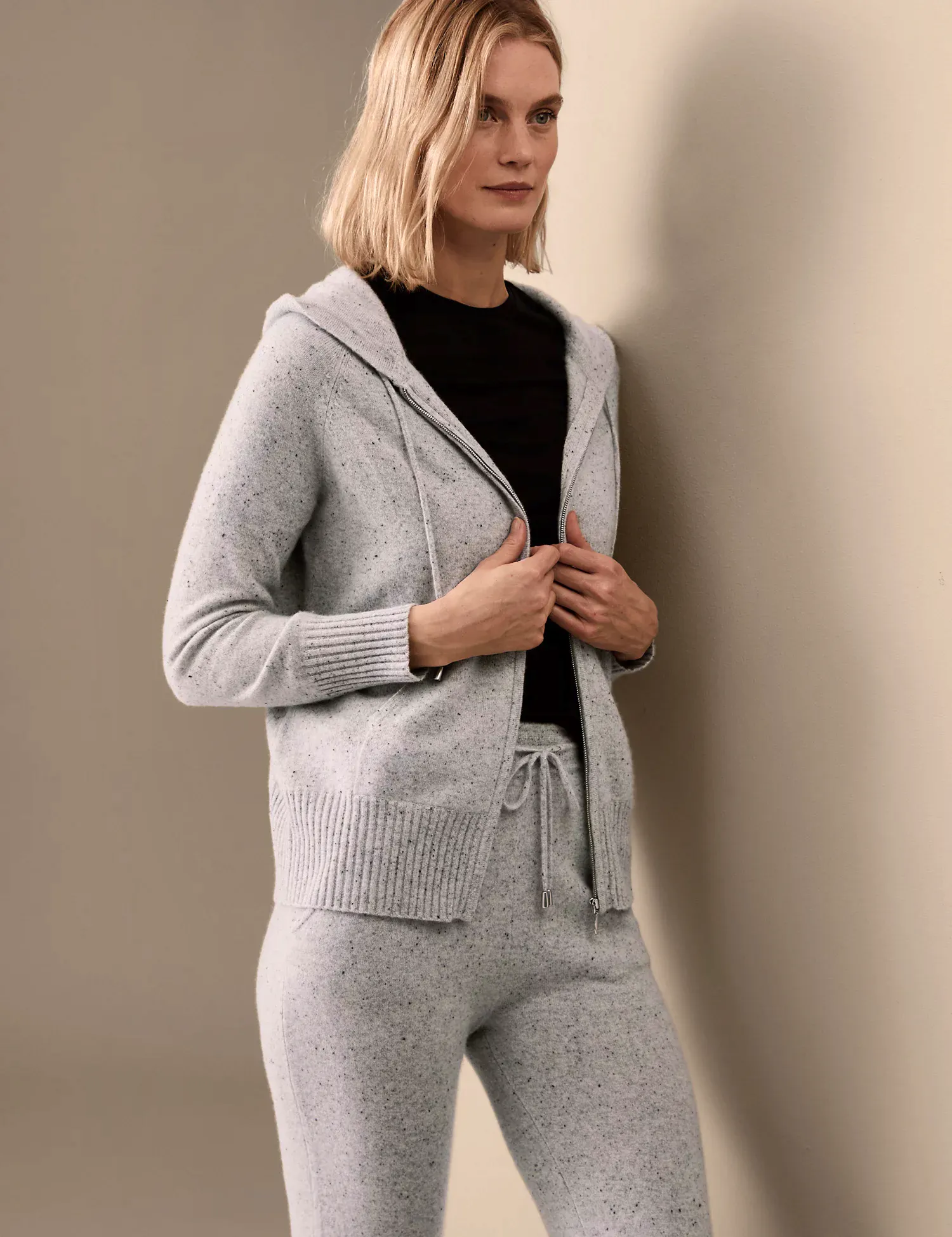M&S Pure Cashmere Textured Relaxed Hoodie, £129