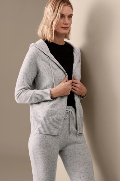 M&S Pure Cashmere Textured Relaxed Hoodie, £129