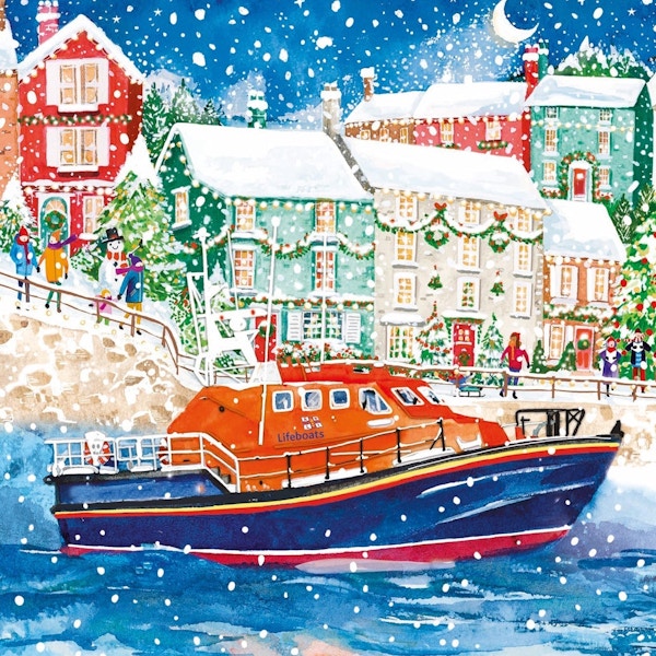 RNLI Lifeboat Harbour Christmas Cards, Pack of 8, £4.75