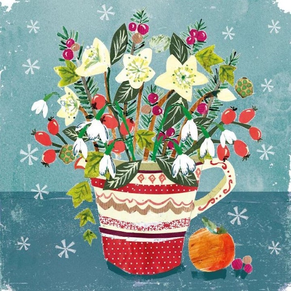 Woodland Trust Christmas Posy Cards, Pack of 8, £4.99