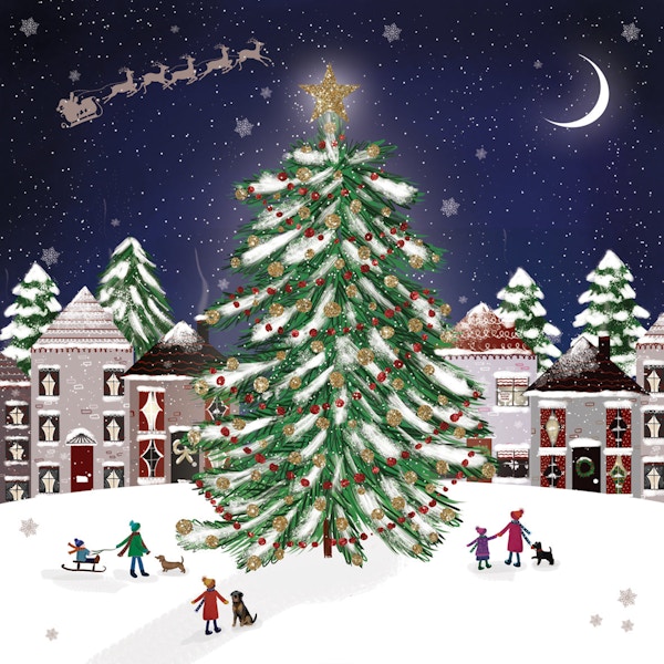 Battersea Dogs Home Battersea Christmas Cards: Town Square, Pack of 10, £5