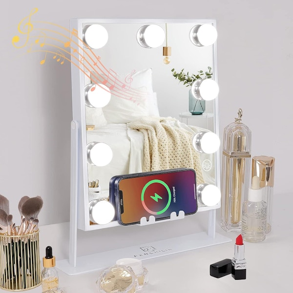 Amazon Hollywood Vanity Mirror with Bluetooth and Wireless Charging, £59.99