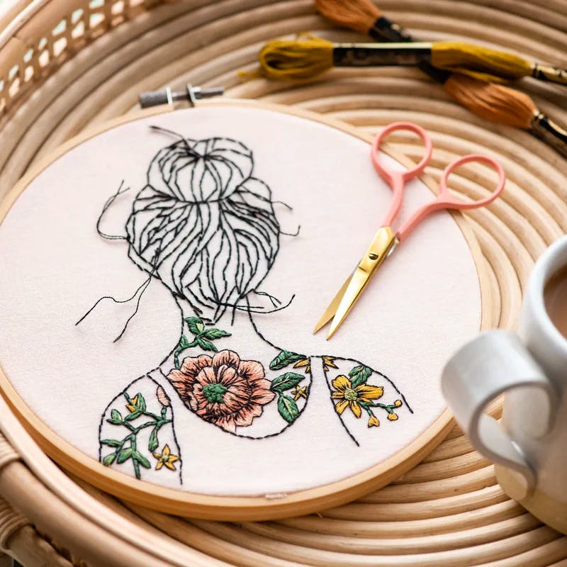 Letterbox Gifts Tattooed Shoulders Modern Embroidery Kit, £30