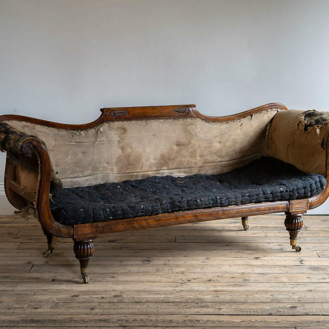 Ron Green Regency Beech Scroll Sofa, £1200