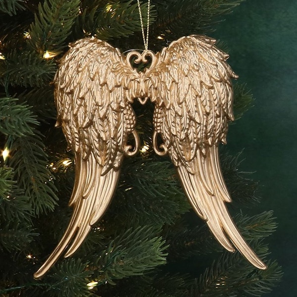 Gisela Graham Acrylic Dec - Matte Gold Wings, £4.99