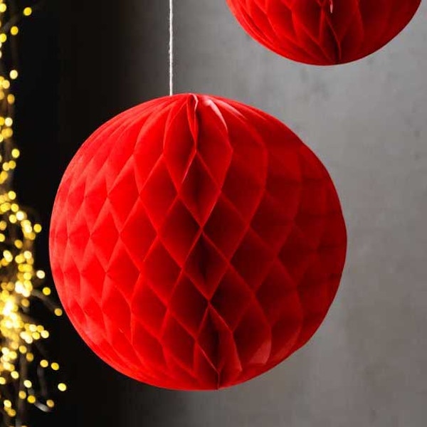 Rocket St George 2 Red Honeycomb Ball Decorations, £7